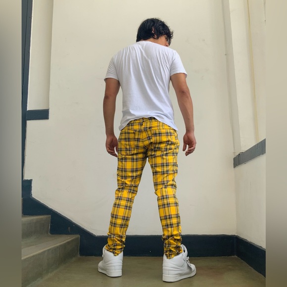 Tripp Yellow Tartan Shorts Men's Tripp Yellow Red Black White